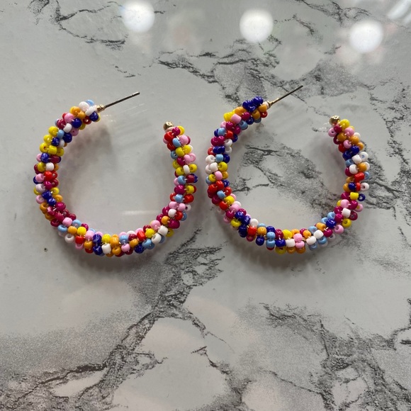 Colorful Beaded Hoops - Picture 1 of 1